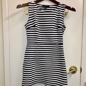 Navy striped mini dress
